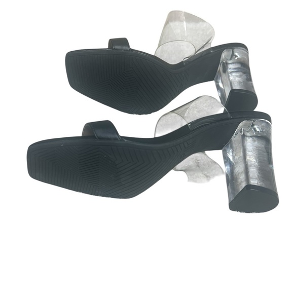 NWOB BP Translucent and Black Block Heel Strap Noami Sandals 9 - Picture 7 of 8